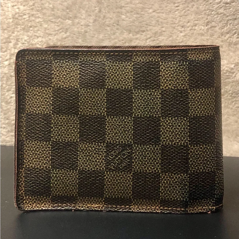 LOUIS VUITTON Damier Ebene Portefeiulle Florin Bifold Brown Checkered Wallet